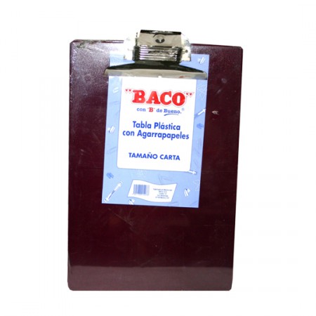 TABLA DE PLASTICO AGARRAPAPEL CARTA C