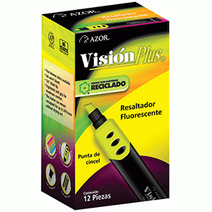 MARCADOR VISION PLUS 2600 FLUORESCENTE AMARILLO C/12
