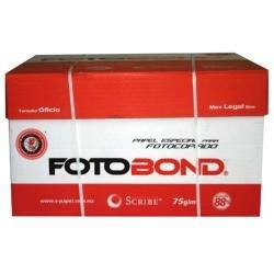Caja de papel bond con 10 paquetes de 500 hojas c/u (FOTOBOND) blancura 88% 75grs 