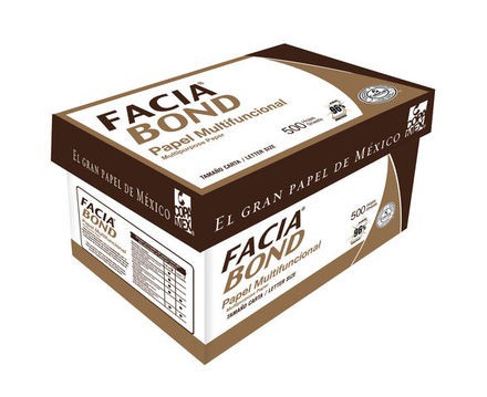 Caja de papel bond con 10 paquetes de 500 hojas c/u (FACIABOND) blancura 96% 75grs 